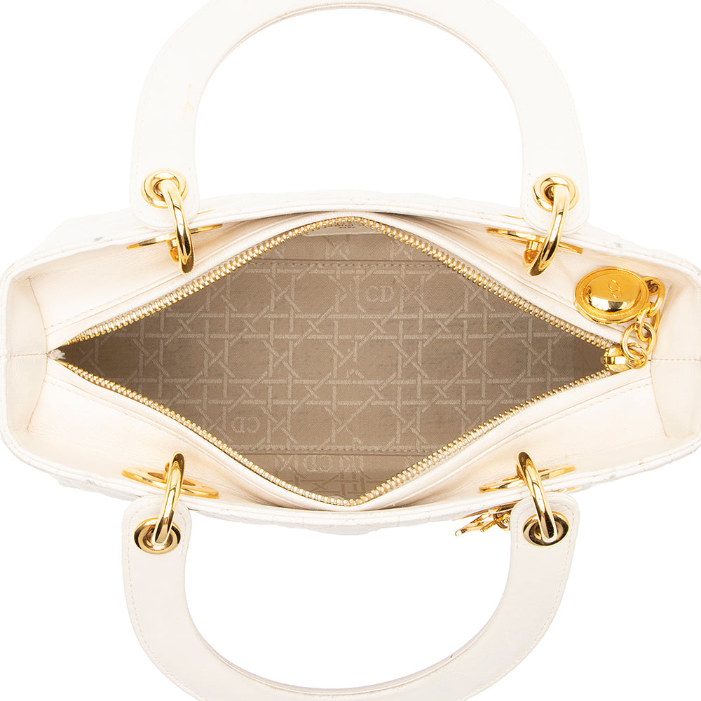 Dior Lambskin Lady Dior Medium Tote (SHF-20989)