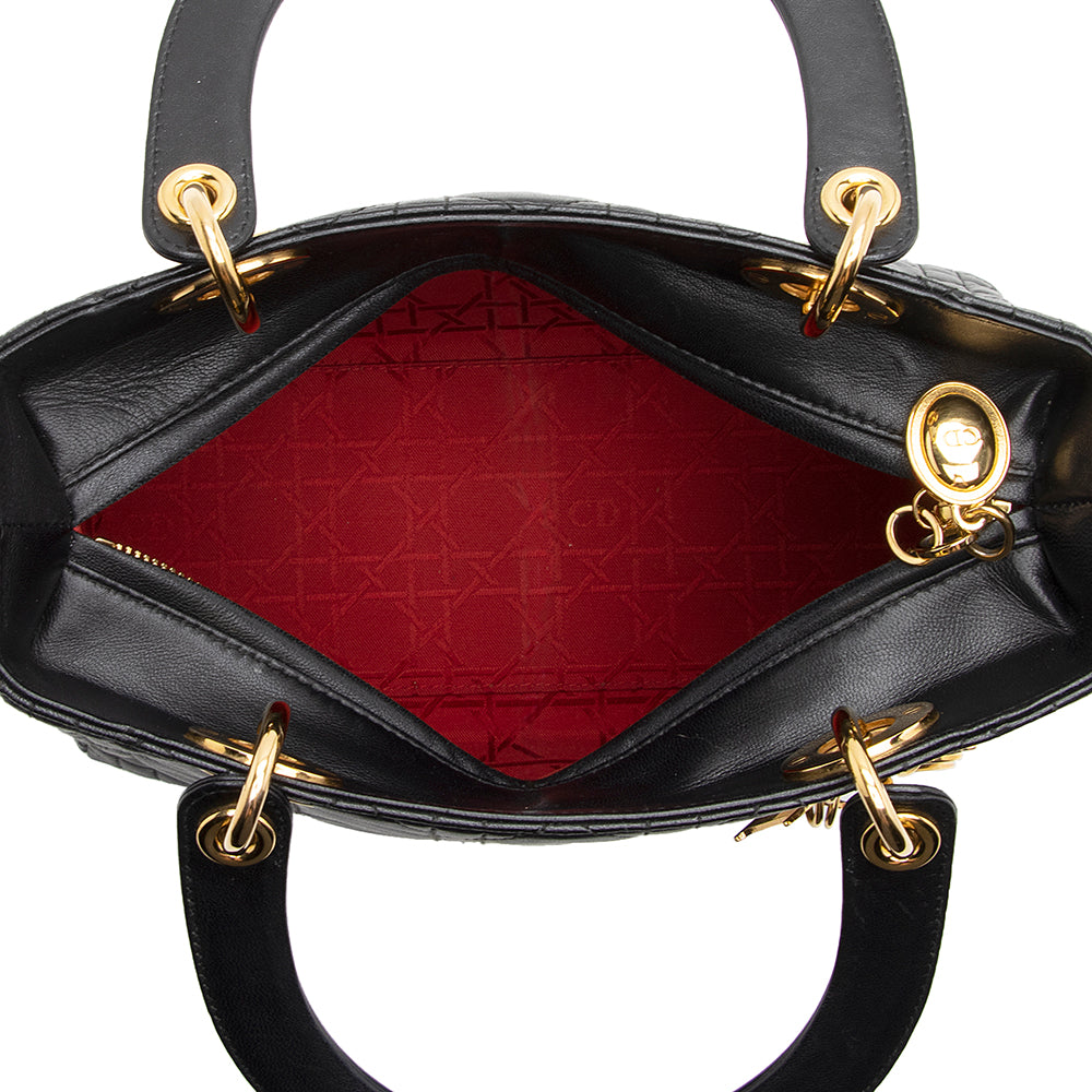 Dior Lambskin Lady Dior Medium Tote (SHF-20903)