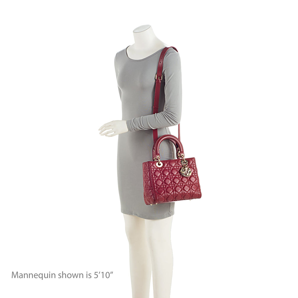 Dior Lambskin Lady Dior Medium Tote (SHF-NvDj1u)