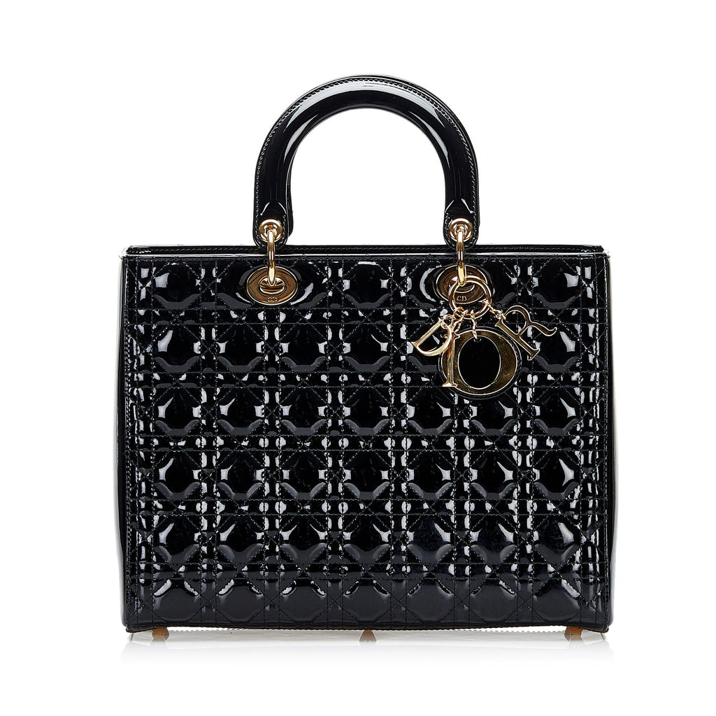 Dior Large Cannage Patent Lady Dior (SHG-9I0WKs)