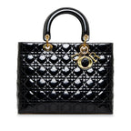 Dior Large Cannage Patent Lady Dior (SHG-PODoLT)