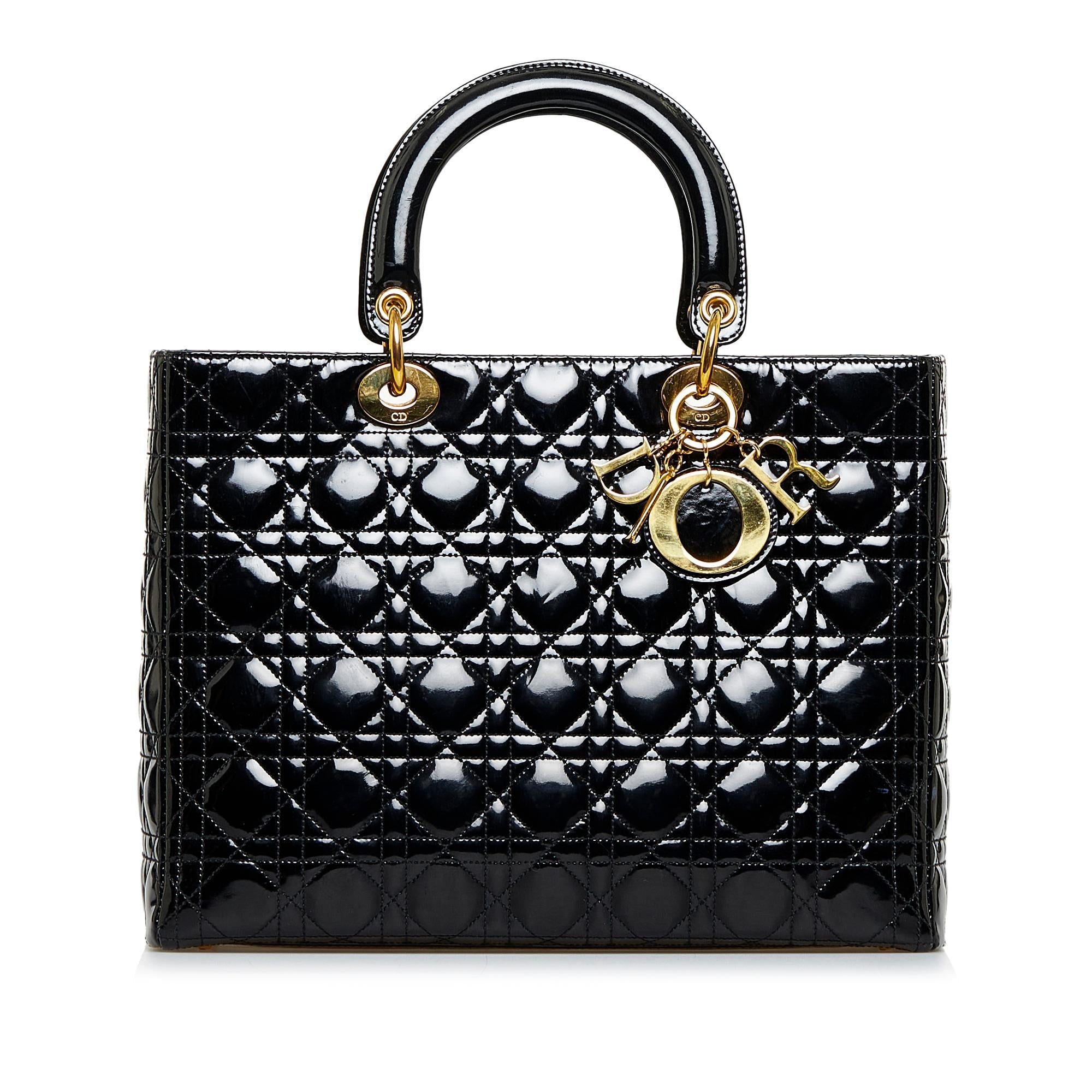 Dior Large Cannage Patent Lady Dior (SHG-PODoLT)