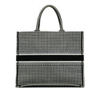 Dior Large Houndstooth Embroidered Book Tote (SHG-i71xOC)