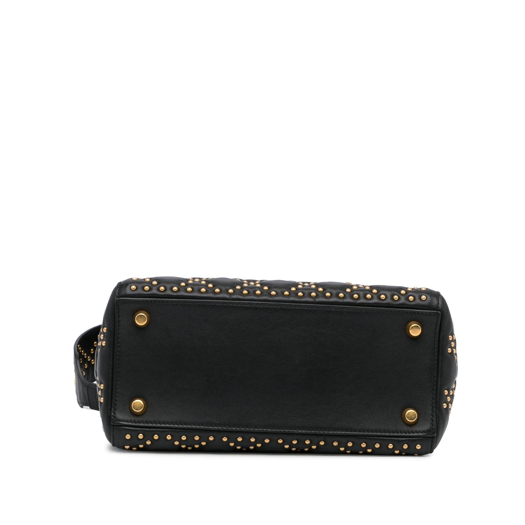 Dior Medium Cannage Supple Lady Dior Studded (SHG-3bDEMZ)