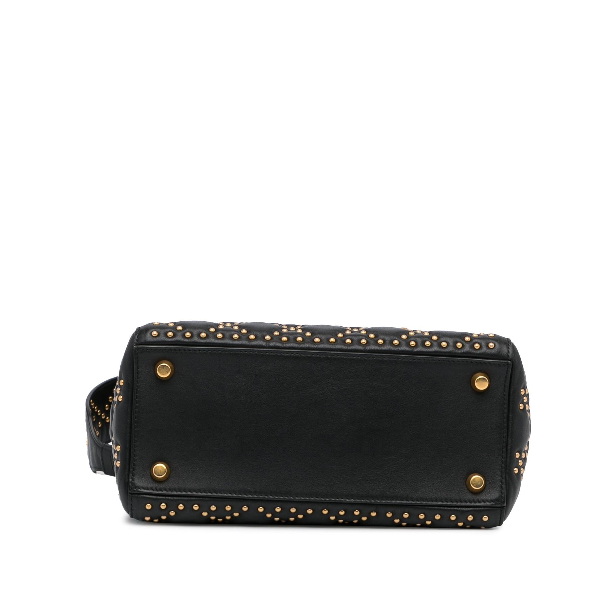 Dior Medium Cannage Supple Lady Dior Studded (SHG-3bDEMZ)