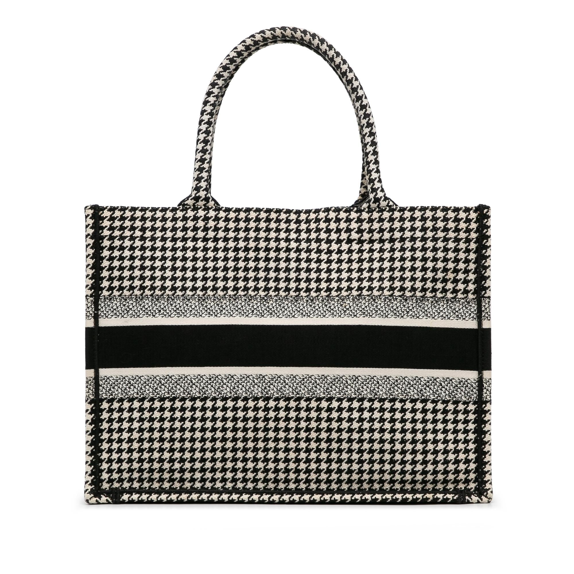 Dior Medium Houndstooth Embroidered Book Tote