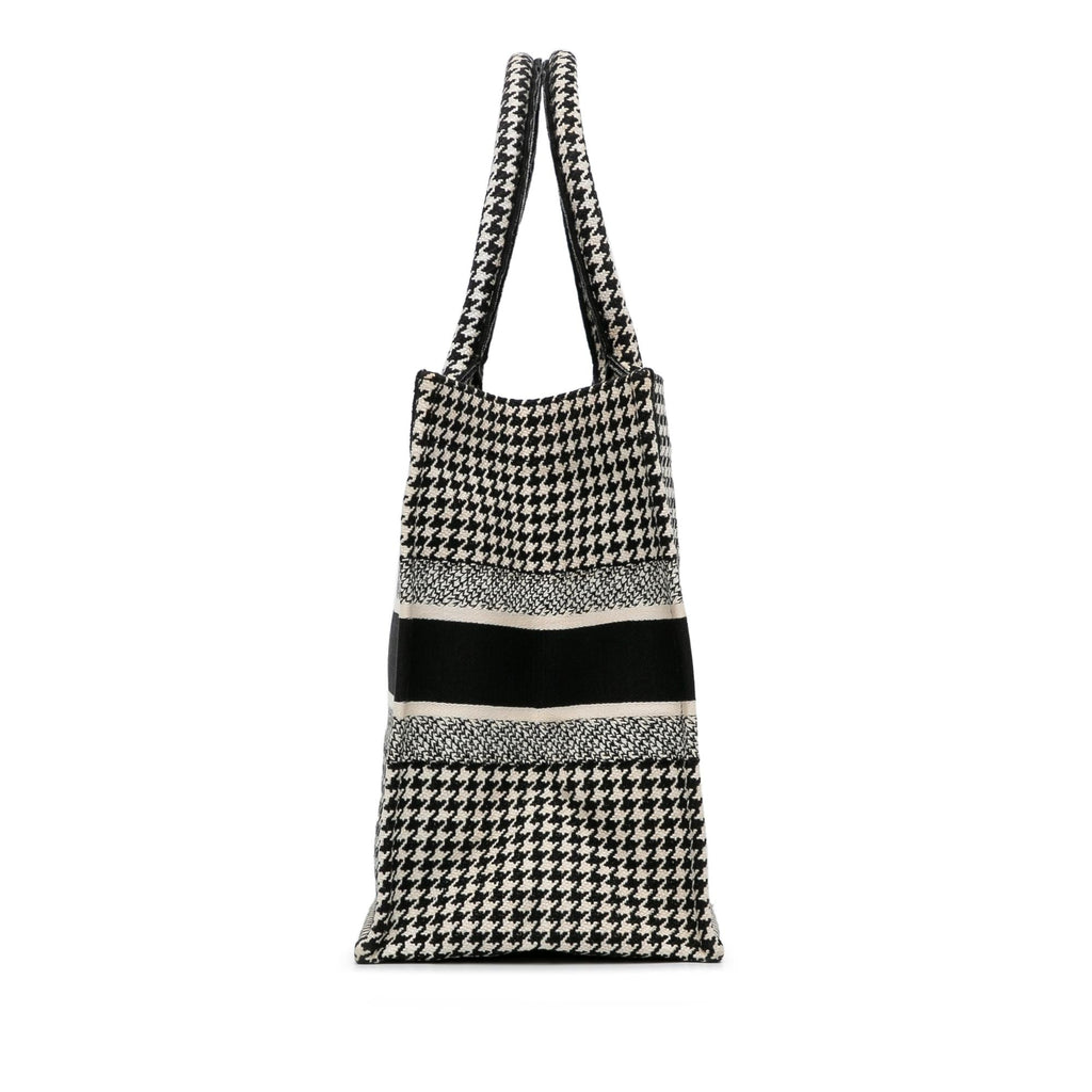 Dior Medium Houndstooth Embroidered Book Tote