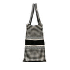 Dior Medium Houndstooth Embroidered Book Tote