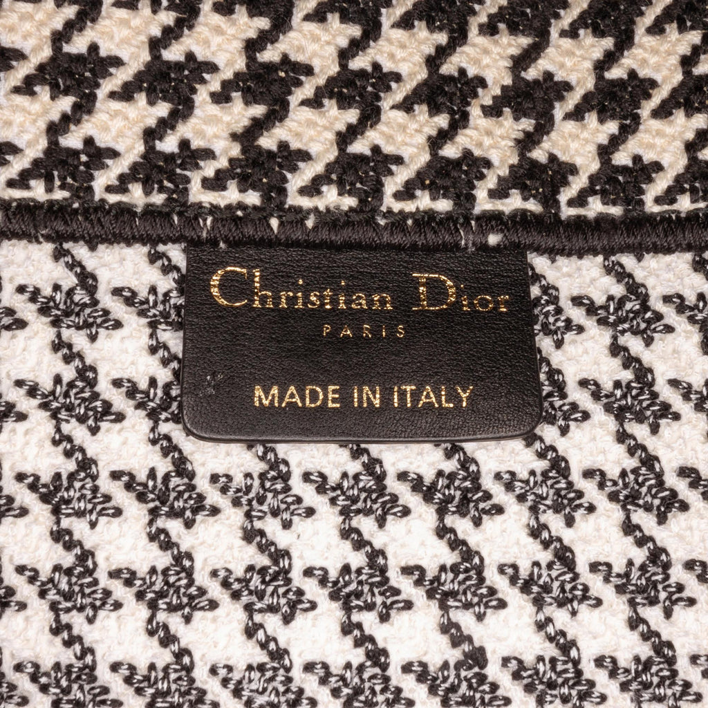 Dior Medium Houndstooth Embroidered Book Tote