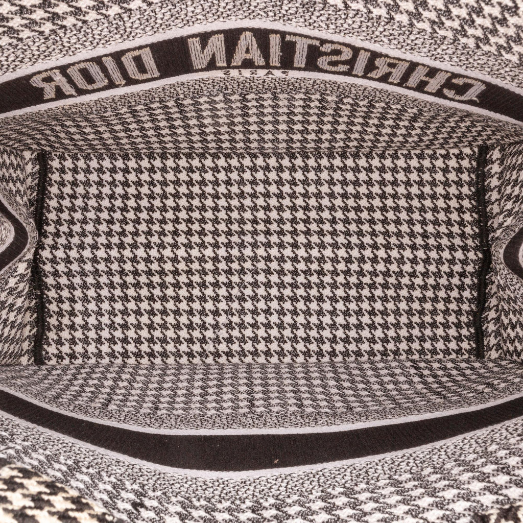Dior Medium Houndstooth Embroidered Book Tote