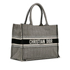 Dior Medium Houndstooth Embroidered Book Tote
