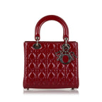 Dior Medium Lady Dior Patent Leather Satchel (SHG-36129)