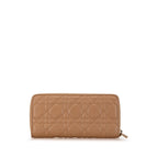 Dior Medium Lambskin Cannage Lady Dior Voyageur Wallet (SHG-4V2C0V)
