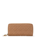 Dior Medium Lambskin Cannage Lady Dior Voyageur Wallet (SHG-4V2C0V)