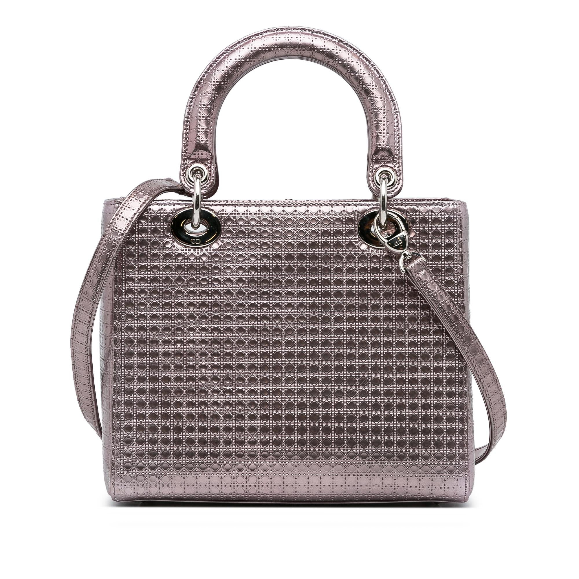 Dior Medium Metallic Microcannage Lady Dior (SHG-rFTqIT)
