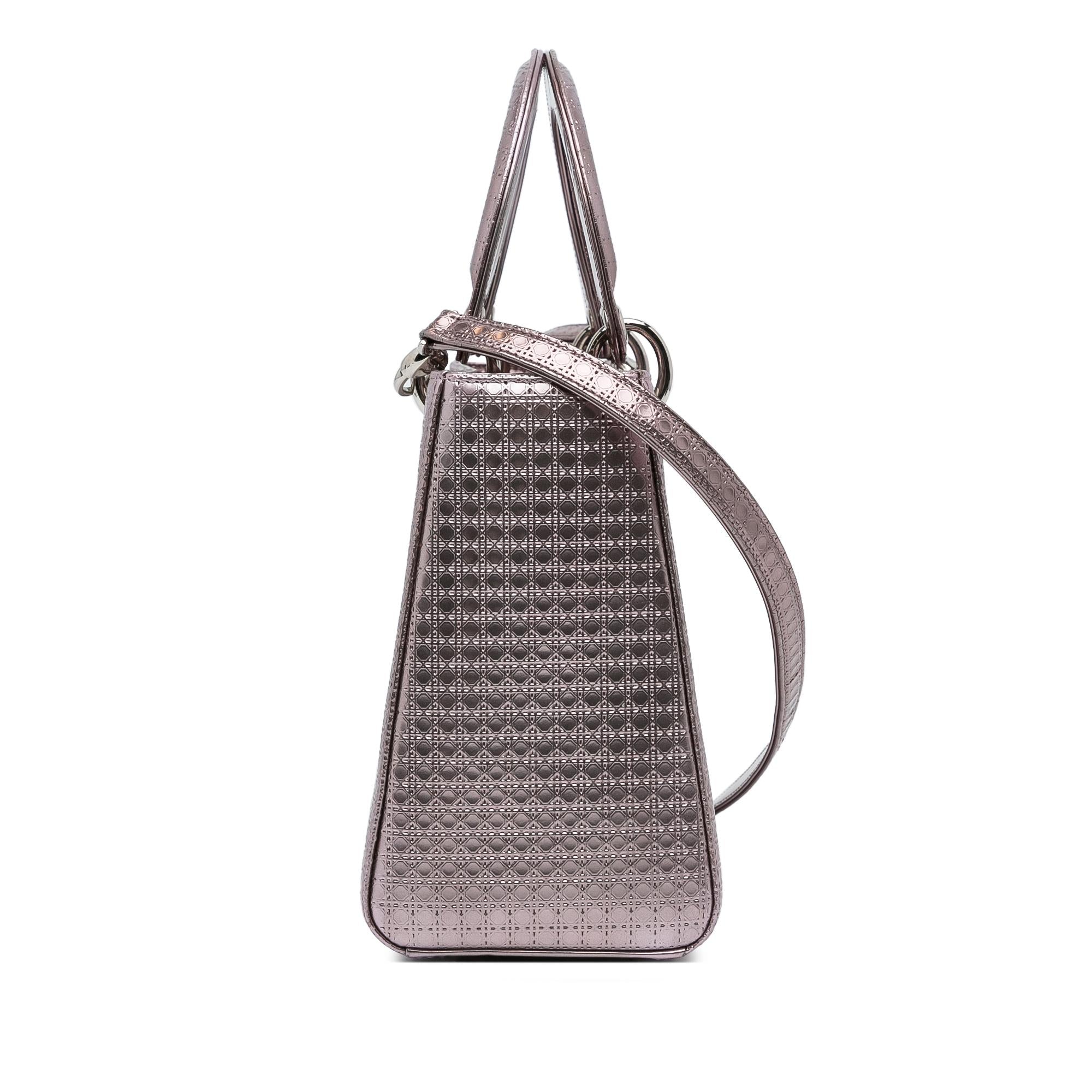 Dior Medium Metallic Microcannage Lady Dior (SHG-rFTqIT)