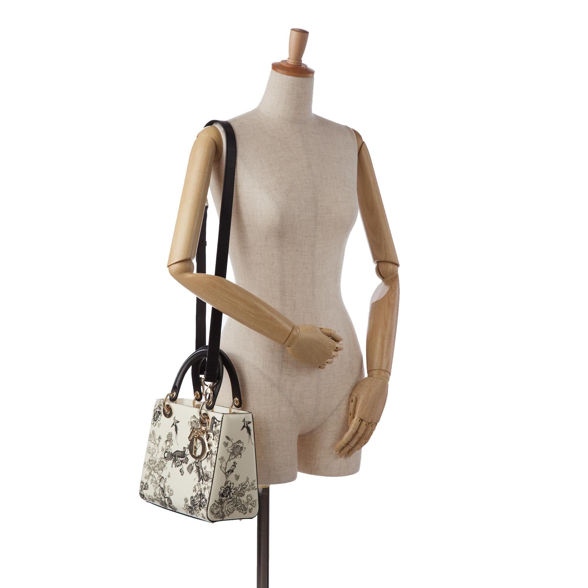 Dior Medium Patent Toile de Jouy Lady Dior (SHG-srQnuo)