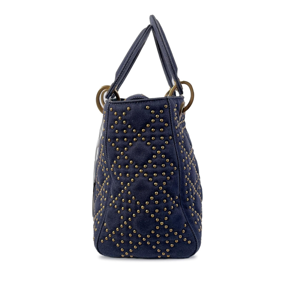 Dior Medium Studded Denim Supple Lady Dior (SHG-cNHN7T)