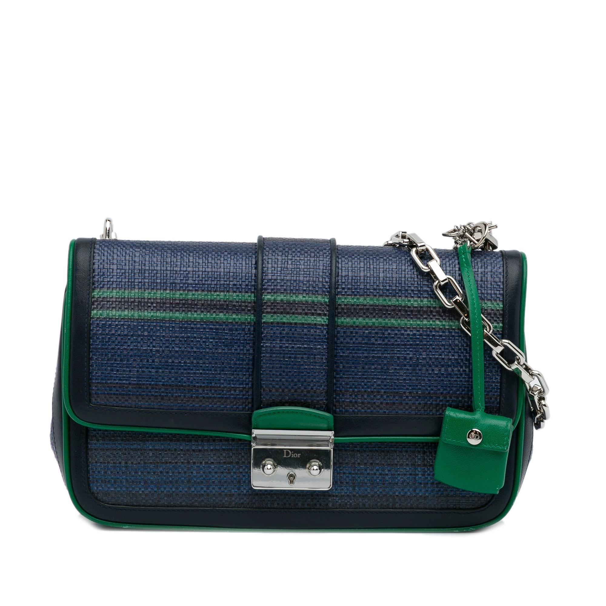 Dior Medium Tricolor Raffia Miss Dior Flap Bag (SHG-F8E2uQ)