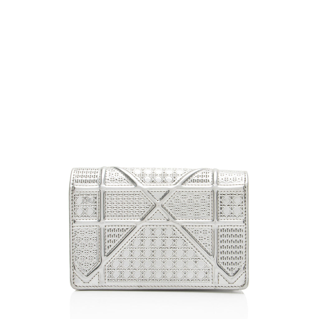 Dior Micro Cannage Metallic Calfskin Diorama Baby Shoulder Bag
