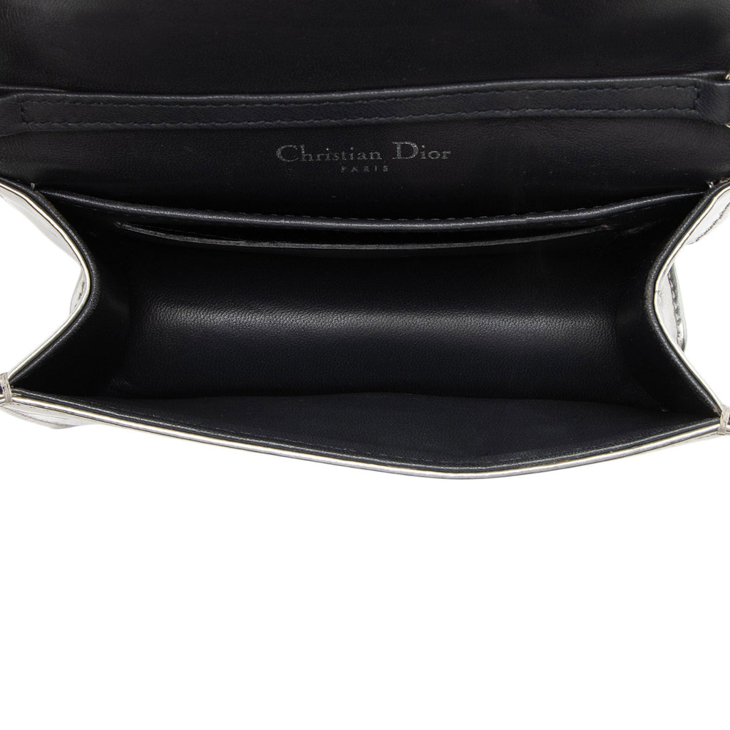 Dior Micro Cannage Metallic Calfskin Diorama Baby Shoulder Bag