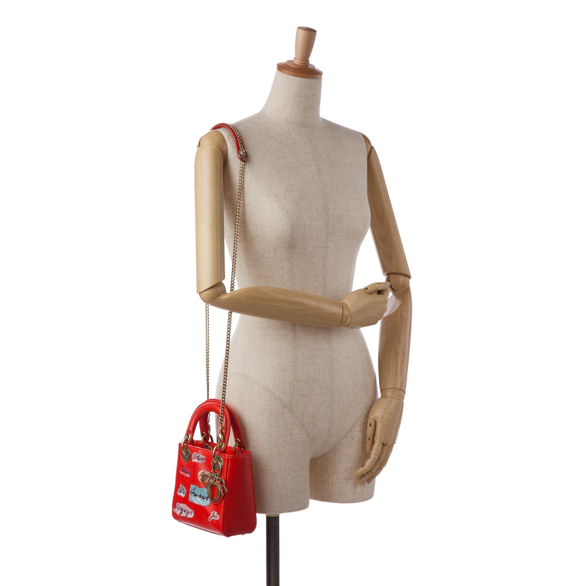 Dior Mini Sequin Embellished Lady Dior (SHG-dYMmW8)