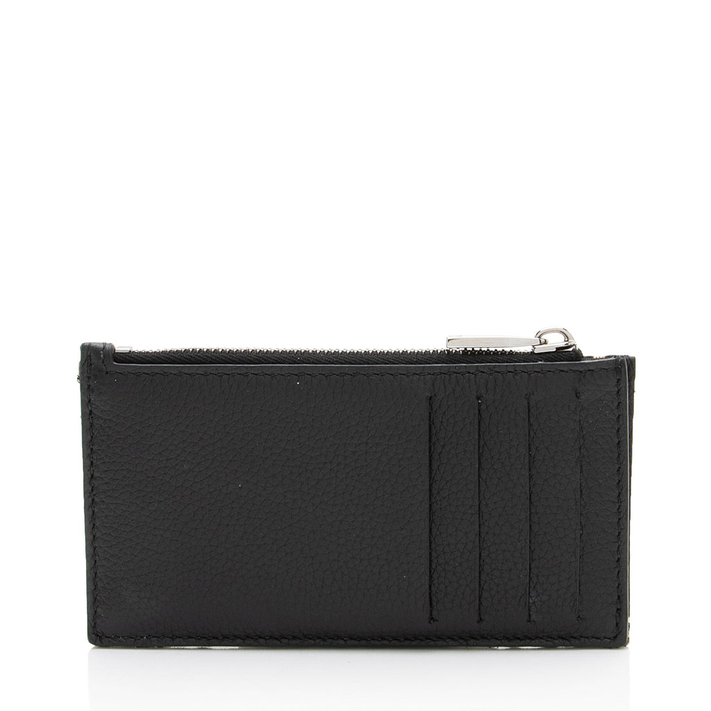 Dior Oblique Grained Calfskin Zipped Card Holder