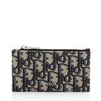 Dior Oblique Grained Calfskin Zipped Card Holder
