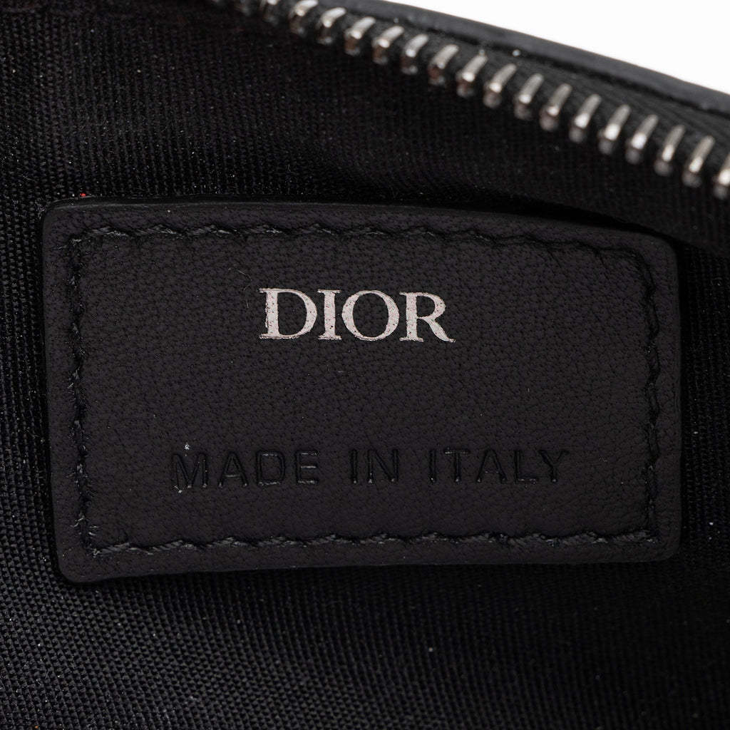 Dior Oblique Grained Calfskin Zipped Card Holder