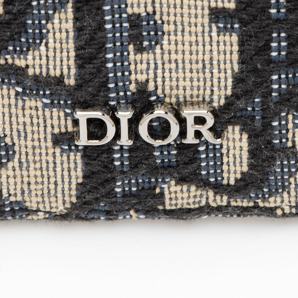 Dior Oblique Grained Calfskin Zipped Card Holder