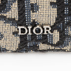 Dior Oblique Grained Calfskin Zipped Card Holder