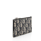 Dior Oblique Grained Calfskin Zipped Card Holder