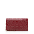 Dior Patent Leather Cannage Lady Dior Chain Pouch (SHF-22842)