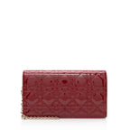 Dior Patent Leather Cannage Lady Dior Chain Pouch (SHF-22842)