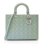 Dior Patent Leather Lady Dior Large Tote (SHF-22040)