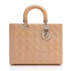Dior Patent Leather Lady Dior Large Tote (SHF-22103)