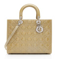 Dior Patent Leather Lady Dior Large Tote (SHF-XrH1n0)