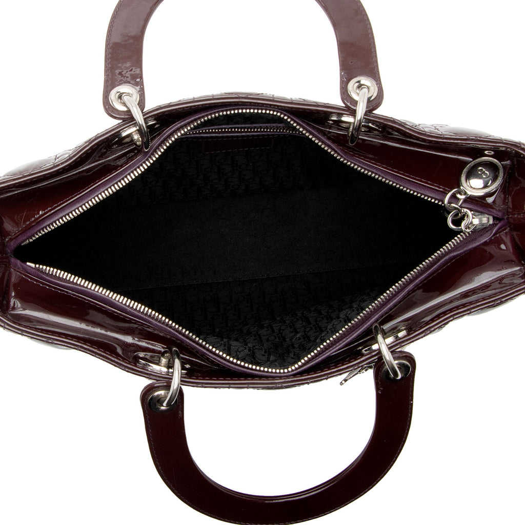Dior Patent Leather Lady Dior Large Tote (SHF-5trAE8)