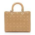 Dior Patent Leather Lady Dior Large Tote (SHF-EZ4EwJ)