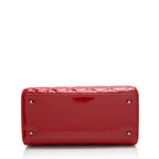 Dior Patent Leather Lady Dior Medium Tote (SHF-22059)