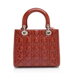 Dior Patent Leather Lady Dior Medium Tote (SHF-23564)