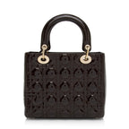 Dior Patent Leather Lady Dior Medium Tote (SHF-c6eBWA)