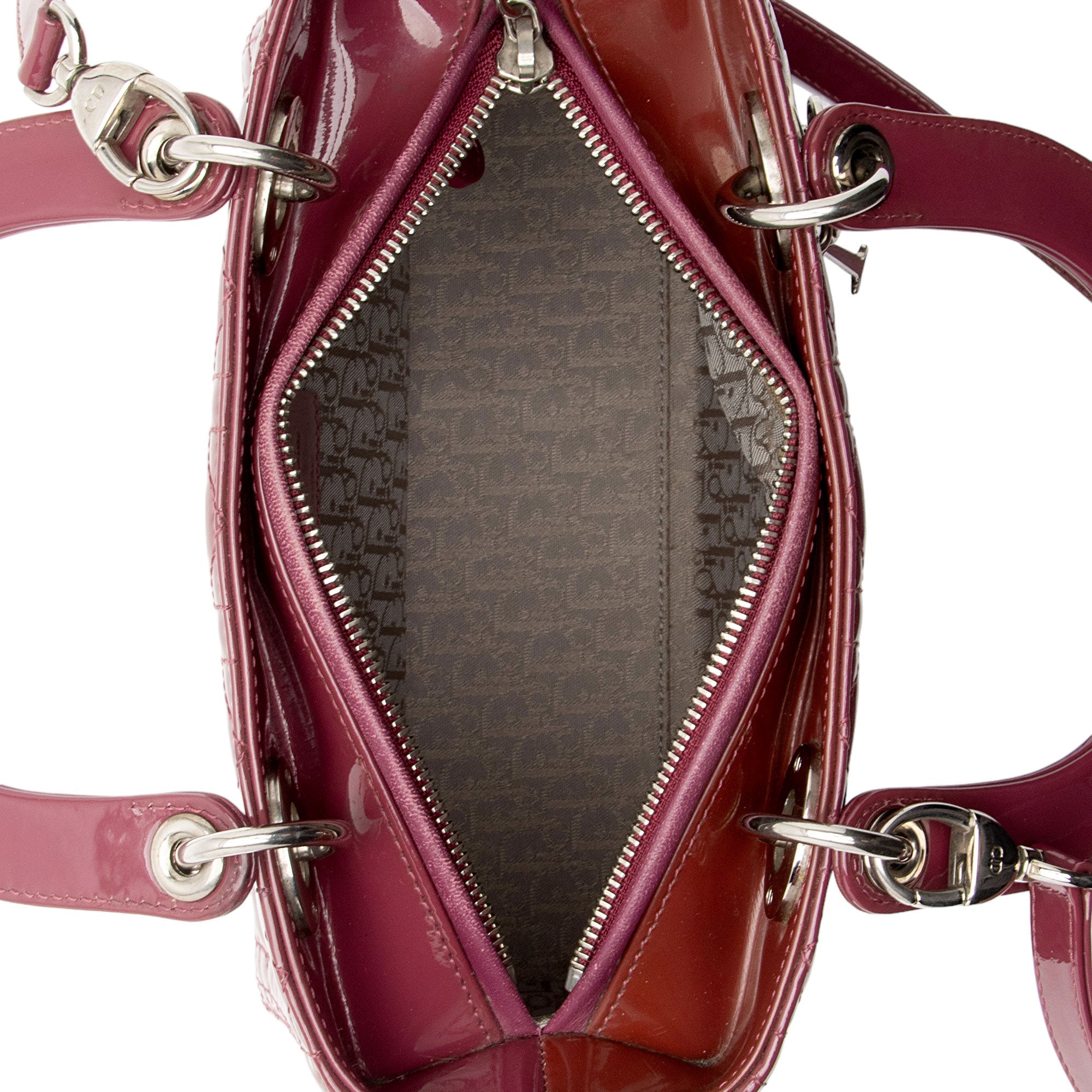 Dior Patent Leather Lady Dior Medium Tote (SHF-Tr4vgf)