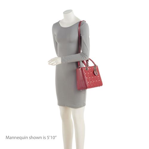 Dior Patent Leather Lady Dior Medium Tote (SHF-Tr4vgf)