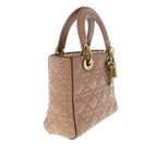 Dior Small Cannage Supple Lady Dior Studded Leather Satchel (SHG-AKuaqA)