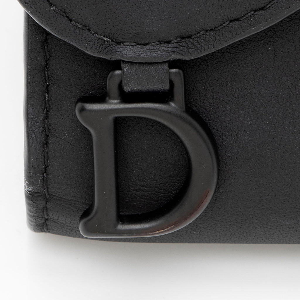Dior Ultra Matte Calfskin Saddle Lotus Compact Wallet