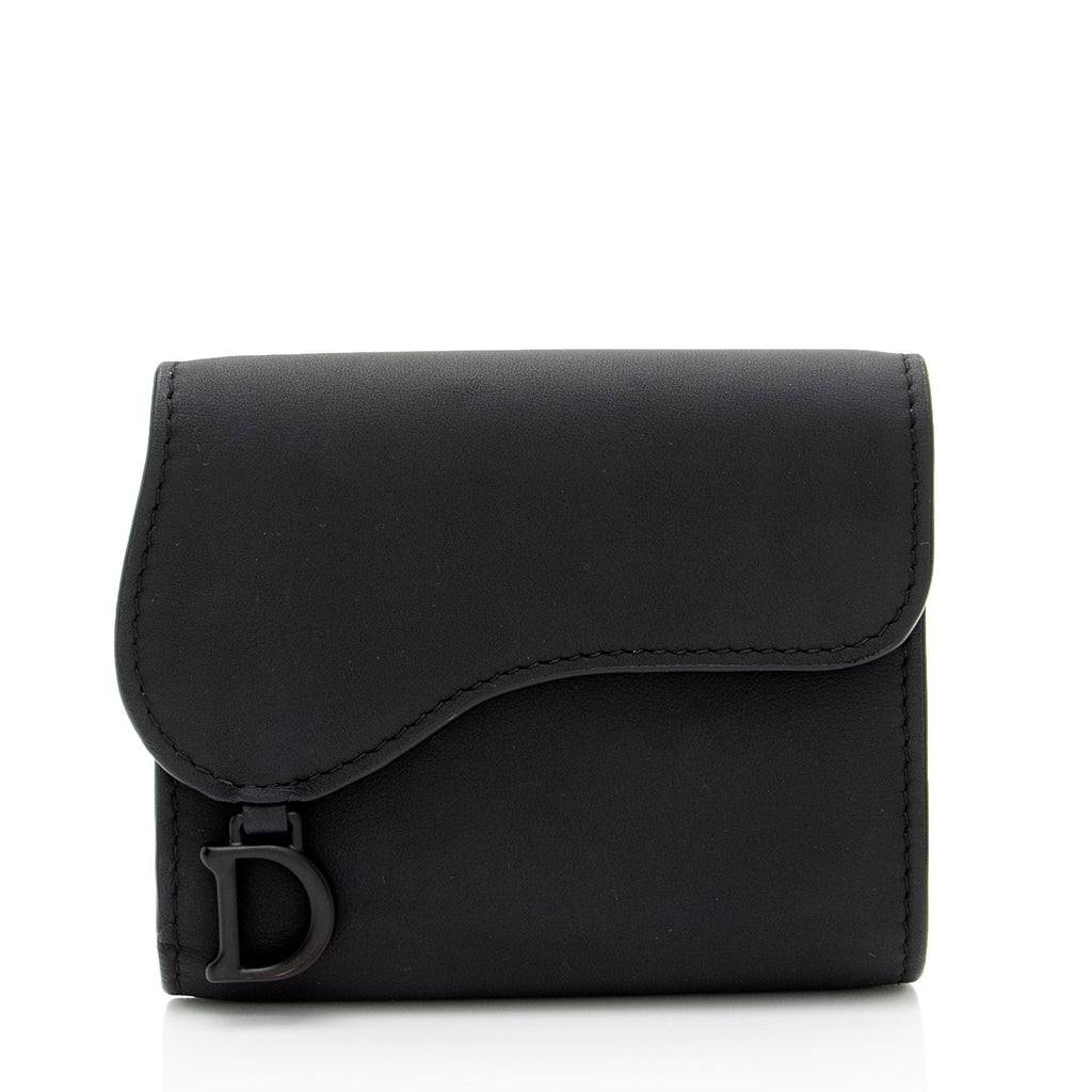 Dior Ultra Matte Calfskin Saddle Lotus Compact Wallet