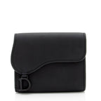 Dior Ultra Matte Calfskin Saddle Lotus Compact Wallet