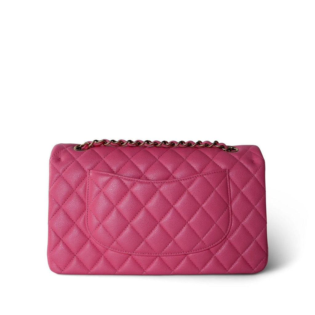 Chanel 23S Pink Caviar Quilted Classic Flap Medium Light Gold Hardware