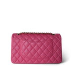 Chanel 23S Pink Caviar Quilted Classic Flap Medium Light Gold Hardware
